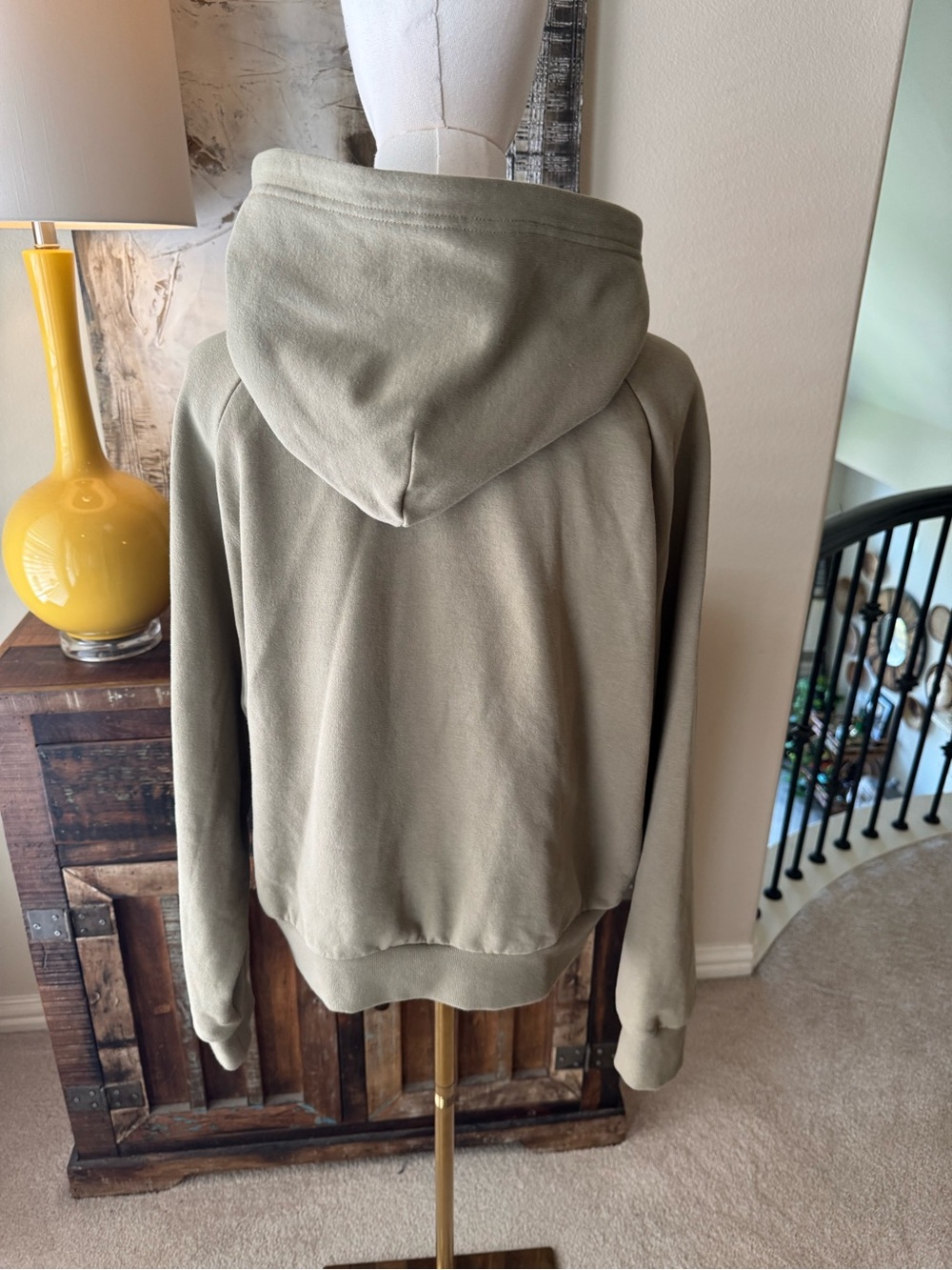 The Athleta Forever Fleece Half Zip Hoodie in Olive - size L - Picture 9 of 13